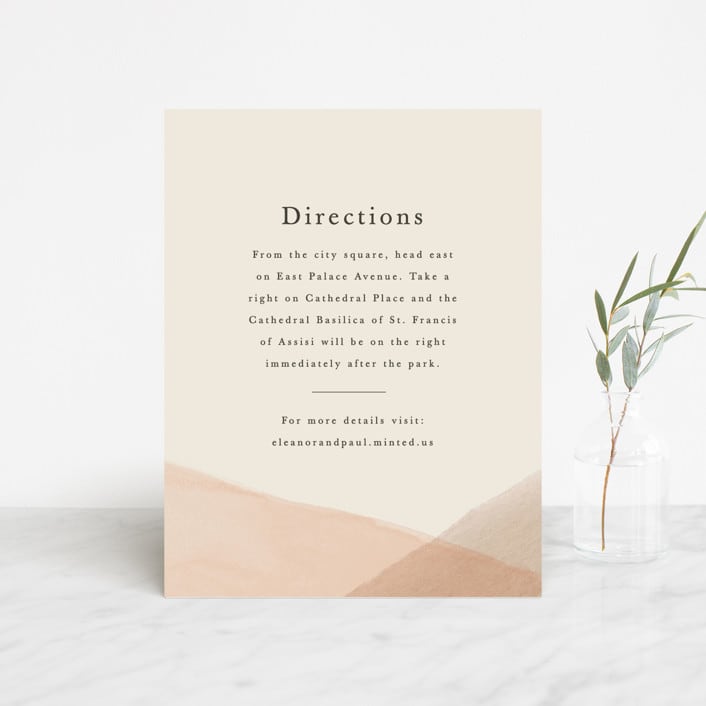 "Desert Wash" - Direction Cards in Peach by Amy Kross - Front