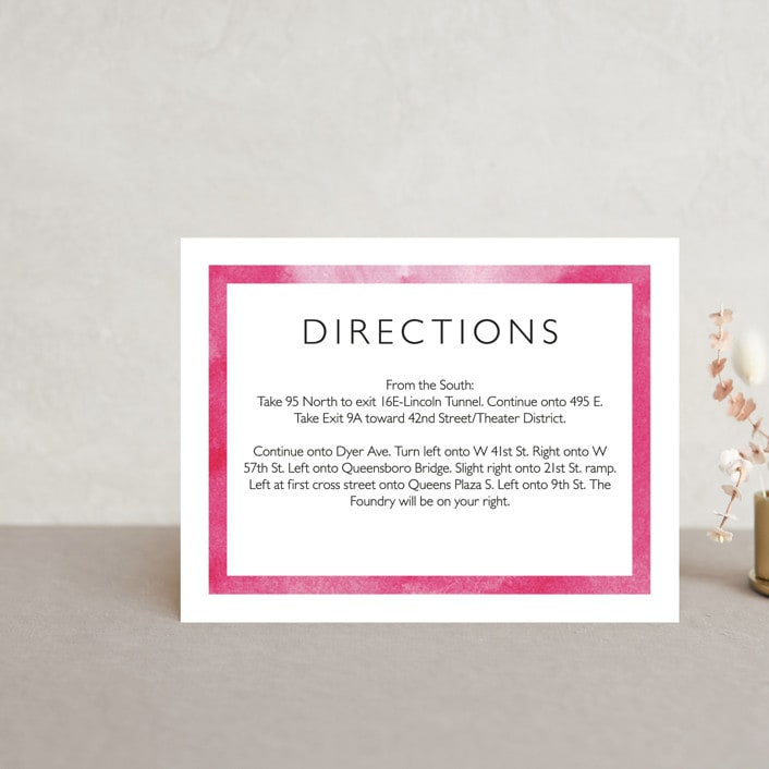 "Skyline -New York" - Direction Cards in Magenta by Laura Condouris - Front