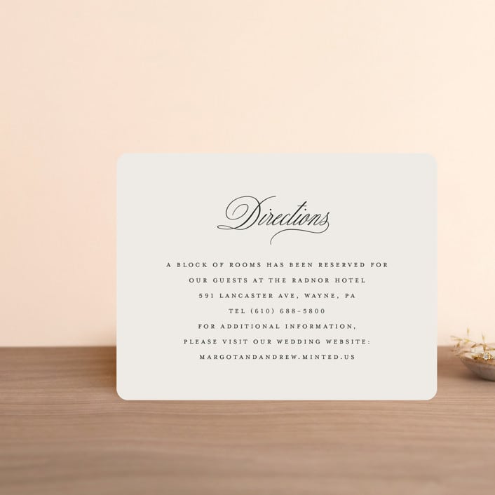 "Classic Monogram" - Direction Cards in Cream by Carolyn MacLaren - Front