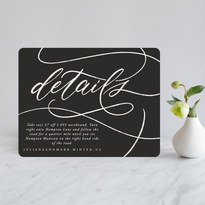 "Fountain Pen" - Direction Cards in Creme by Erin L. Wilson - Front