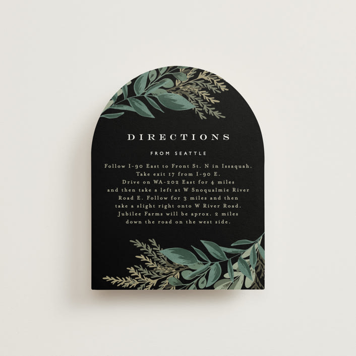 "Forest Crest" - Direction Cards in Obsidian by Alethea and Ruth - Front