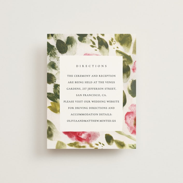 "Wild Roses" - Direction Cards in Bush by Sumak Studio - Front