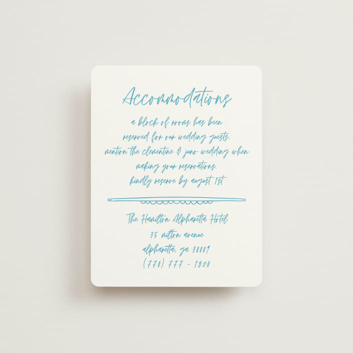 "darby" - Direction Cards in Azure by Kelly Watkins - Front