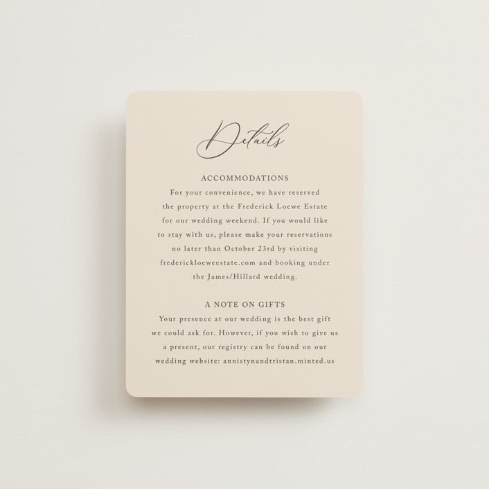 "Love Story" - Direction Cards in Mocha by Jennifer Postorino - Front