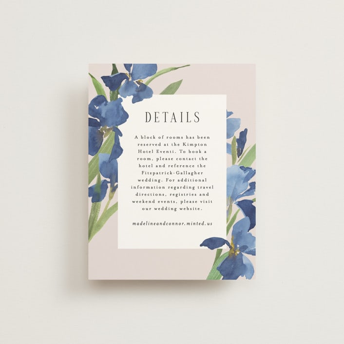 "Irises" - Direction Cards in Natural by Everett Paper Goods - Front
