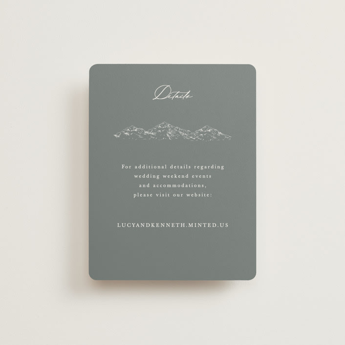 "Mountainview" - Direction Cards in Pewter by Sarah Brown - Front