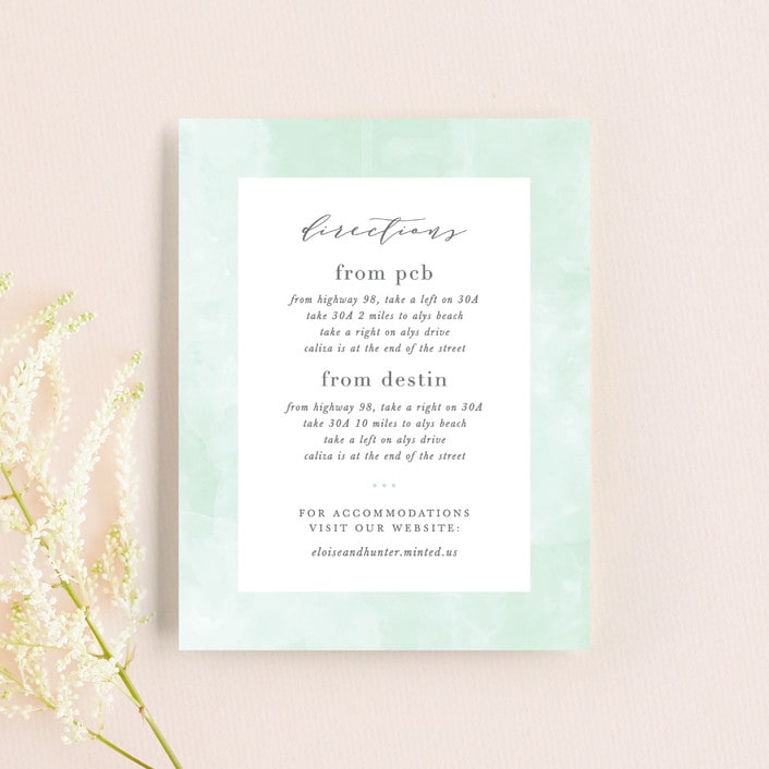 "Caliza" - Direction Cards in Seafoam by Lauren Chism - Front