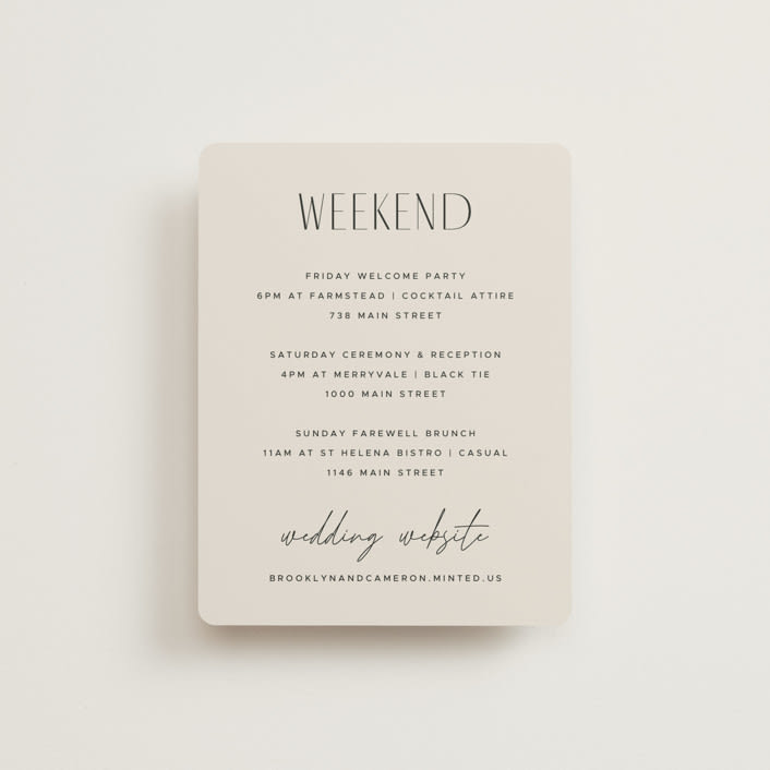 "Arabilla Overlap" - Direction Cards in Linen by Kelly Schmidt - Front