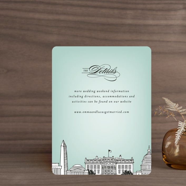 "Big City - Washington DC" - Direction Cards in Mint Green by Hooray Creative - Front