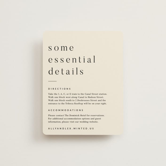 "Lineup" - Direction Cards in Latte by Jennifer Lew - Front