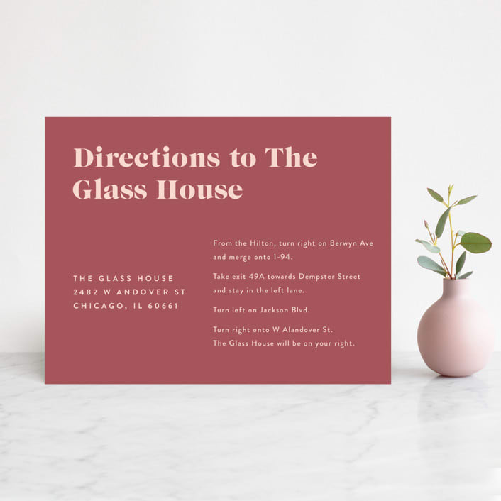 "Headline" - Direction Cards in Rust by Melissa Egan of Pistols - Front