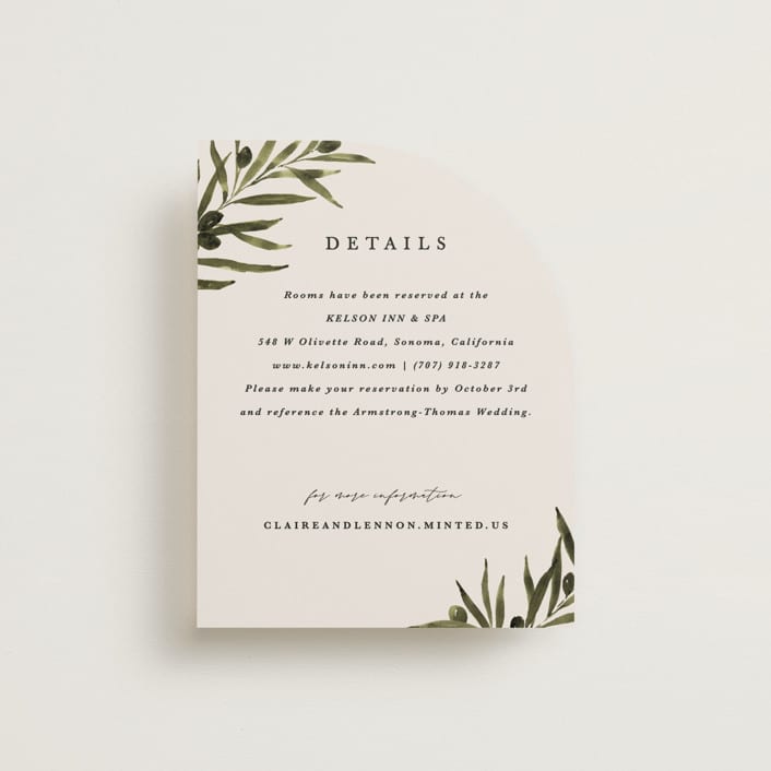 "Tuscan Hill" - Direction Cards in Creme by Kate Ahn - Front