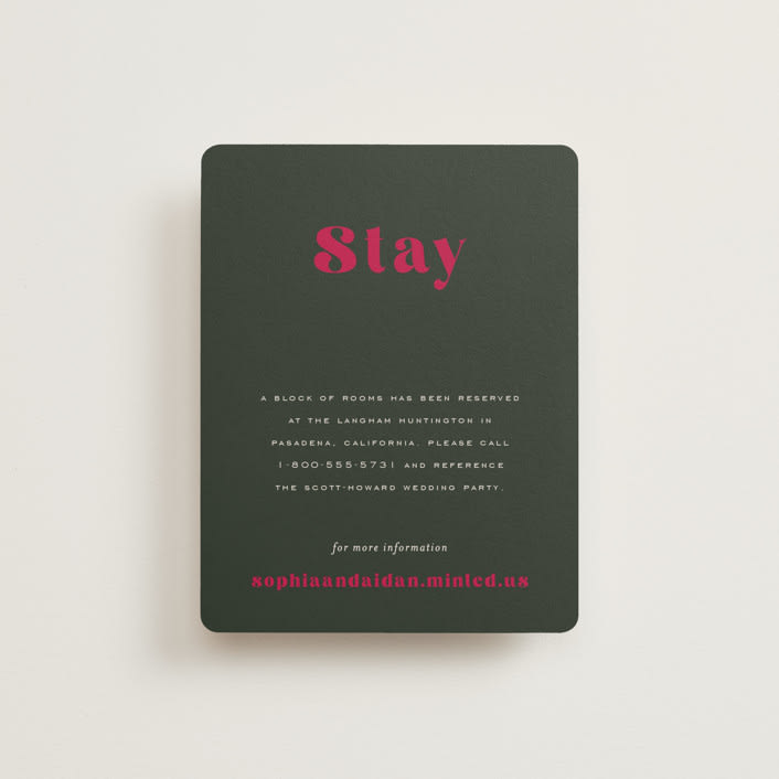 "Rose Garden" - Direction Cards in Magenta by Leah Bisch - Front