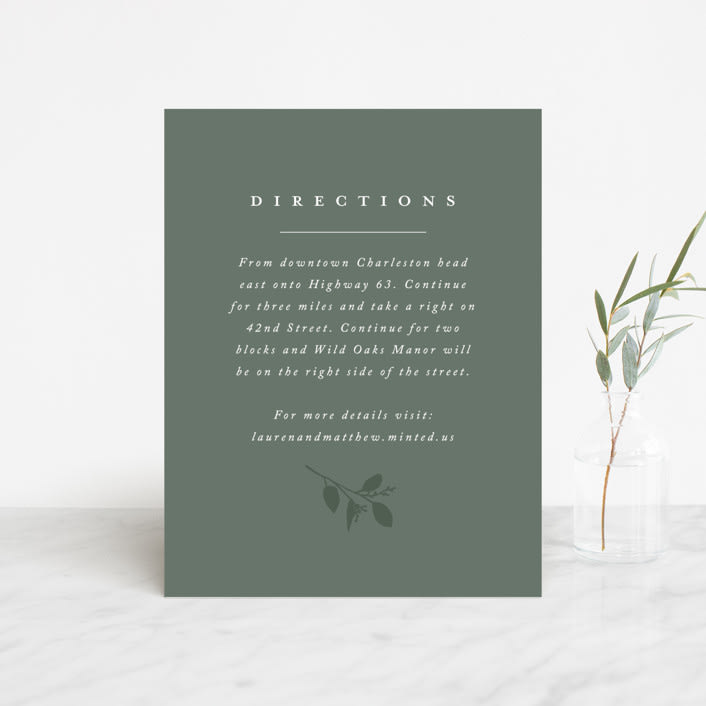"Falling Branch" - Direction Cards in Eucalyptus by Amy Kross - Front