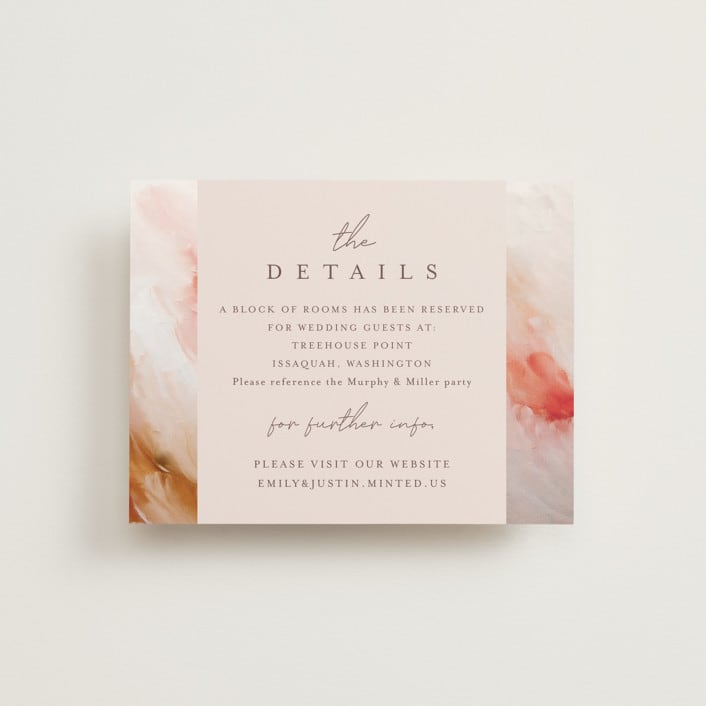 "Delicate brushstrokes" - Direction Cards in Blush by Lucrecia Caporale - Front