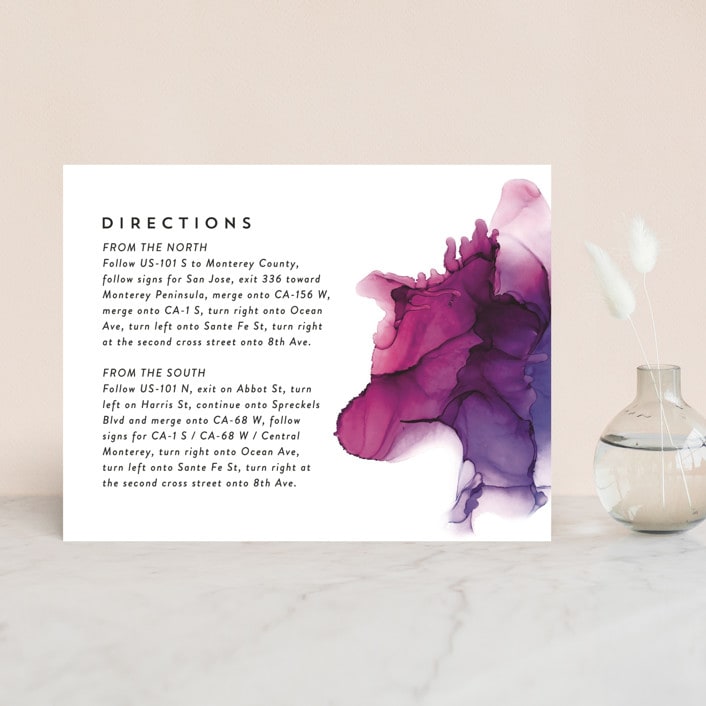 "saturated" - Direction Cards in Plum by Erin Deegan - Front