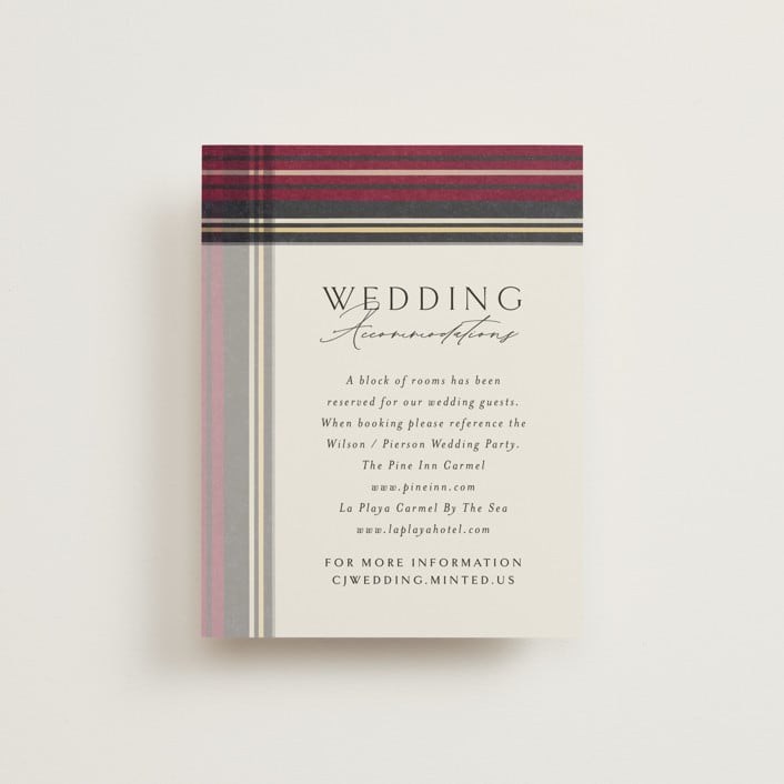"Holiday Tartan" - Direction Cards in Cranberry by Erin Deegan - Front