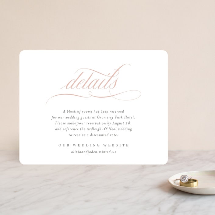 "Gramercy" - Direction Cards in Blush by Kristie Kern - Front