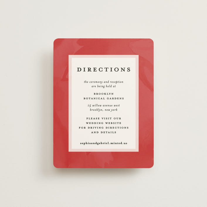 "Peonies Forever" - Direction Cards in Coral by Susan Moyal - Front