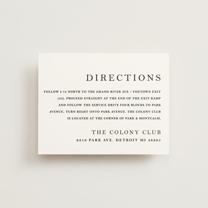 "Sophistotype" - Direction Cards in Sea Salt by Snow and Ivy - Front