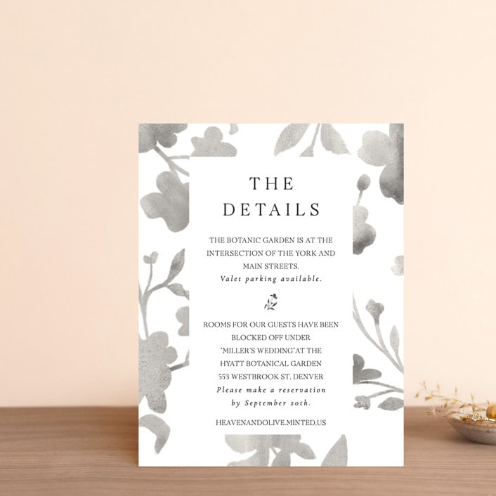 "Floral Union" - Direction Cards in Black Sugar by Pati Cascino - Front