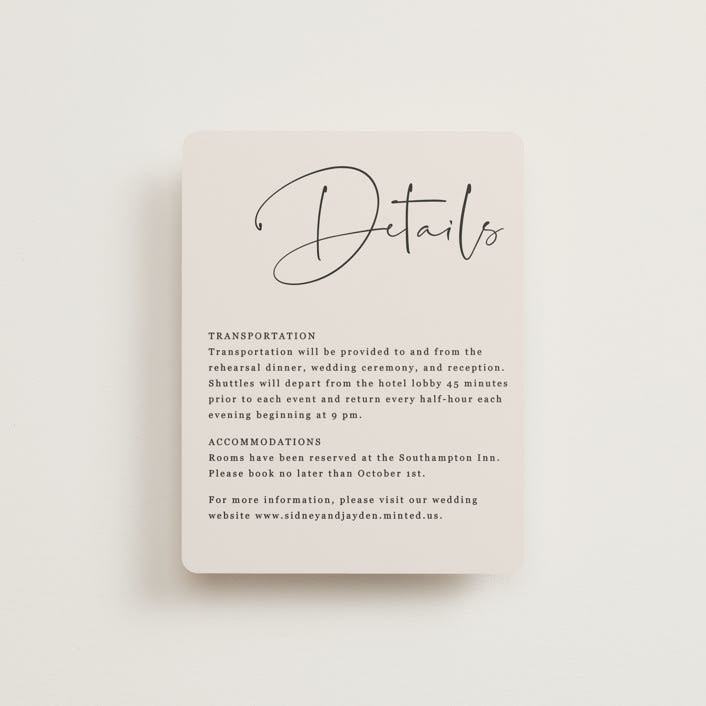 "stylist script" - Direction Cards in Ivory by Cass Loh - Front