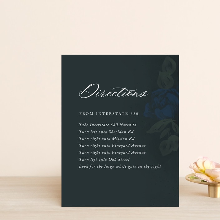 "Peaceful Garden" - Direction Cards in Deep Sea by Jill Means - Front