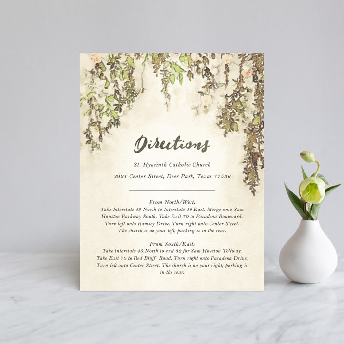 "English Countryside" - Direction Cards in Moss by Design Lotus - Front