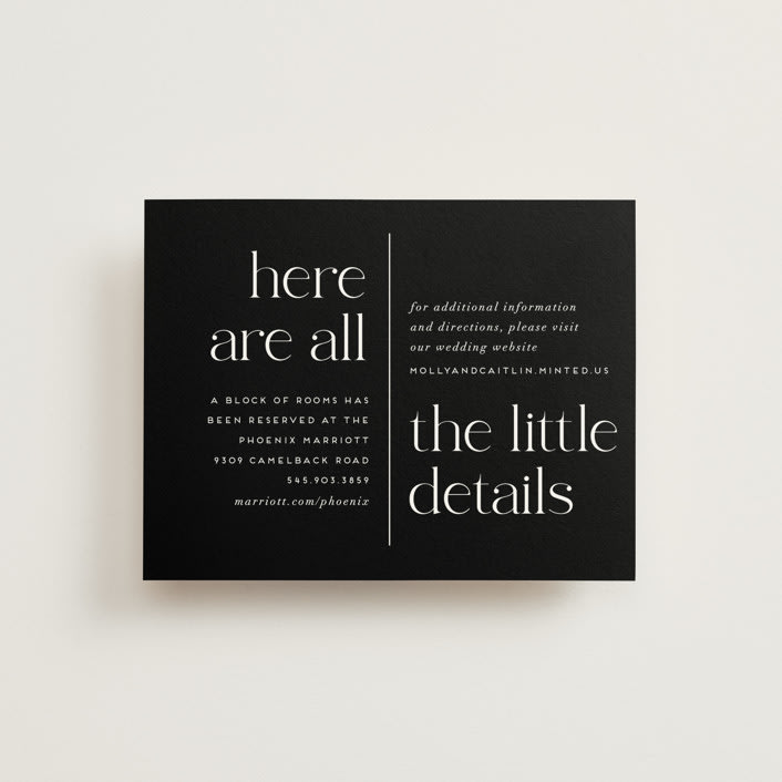 "Split Line" - Direction Cards in Black Tie by Amy Payne - Front
