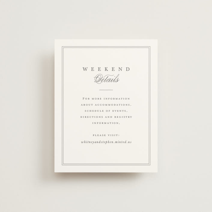 "Crawford" - Direction Cards in Ivory by Amy Kross - Front