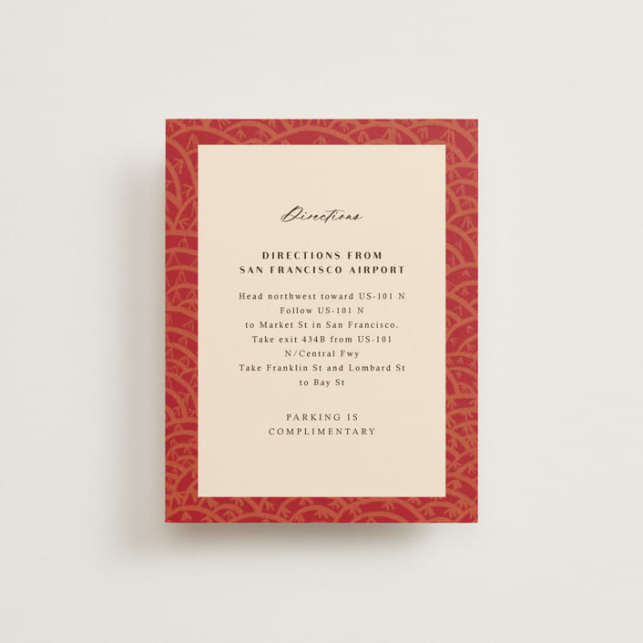 "Mizu Pattern" - Direction Cards in Ruby by Kanika Mathur - Front