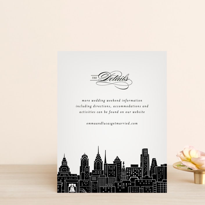 "Big City - Philadelphia" - Direction Cards in Light Taupe by Hooray Creative - Front