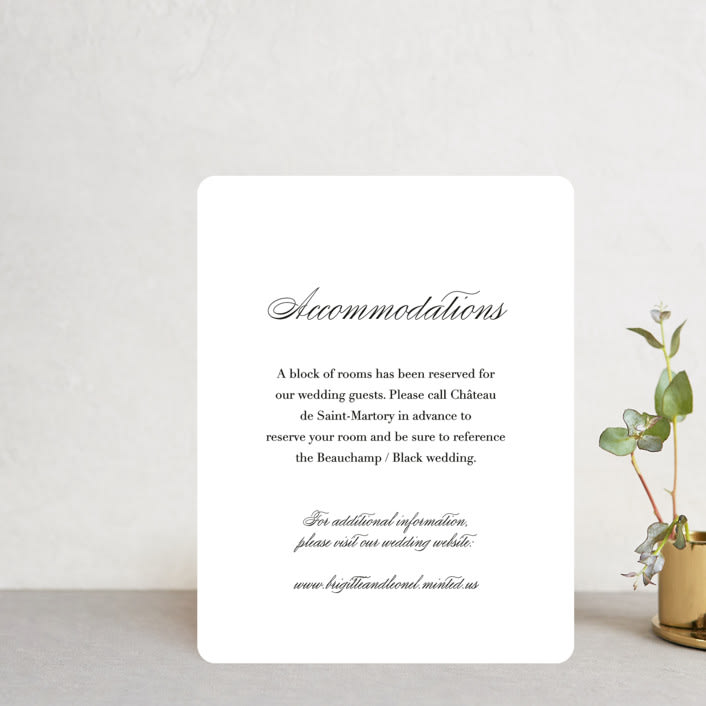 "One and Only" - Direction Cards in Classic Bride by Design Lotus - Front