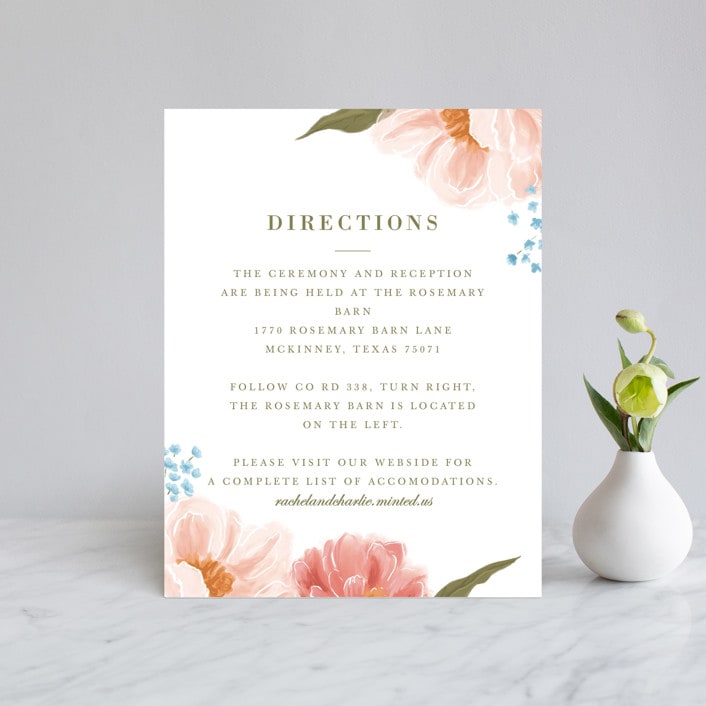 "Peony Gardens" - Direction Cards in Peony by Inna Moreva - Front