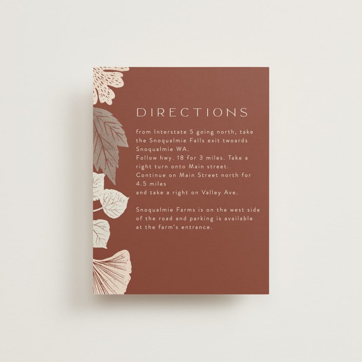 "Leaf Cascade" - Direction Cards in Latte by Alethea and Ruth - Front