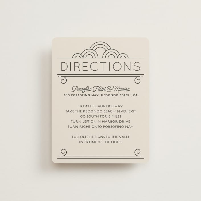 "Deco Nouveau" - Direction Cards in Cream by GeekInk Design - Front