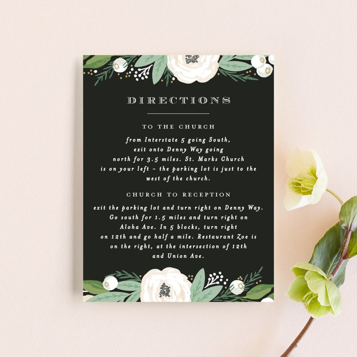 "Blooming Bouquet" - Direction Cards in Charcoal by Alethea and Ruth - Front