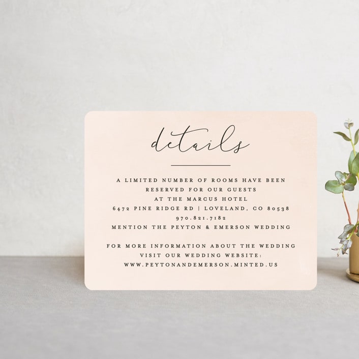 "Simply Perfect" - Direction Cards in Blush by Brianne Larsen - Front
