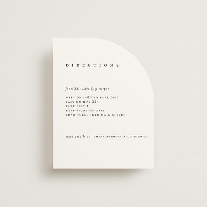 "Sketched Mountains" - Direction Cards in Snow by Mere Paper - Front