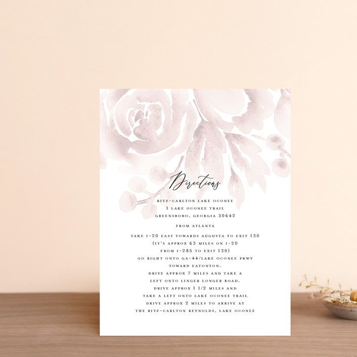 "Wedding Dream" - Direction Cards in Blush by Chris Griffith - Front