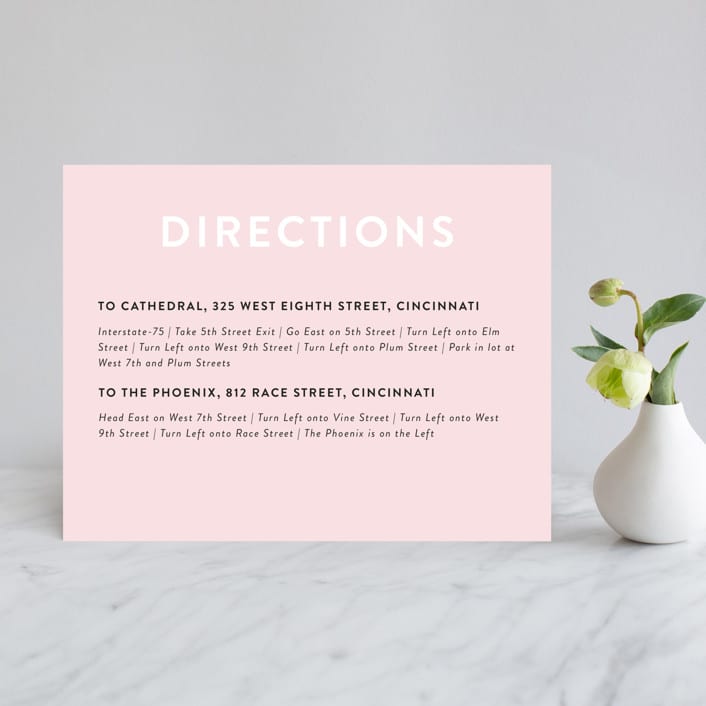 "AND" - Direction Cards in Carnation by Kim Dietrich Elam - Front