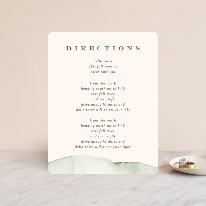 "Gentle Greens" - Direction Cards in Fern by Petra Kern - Front