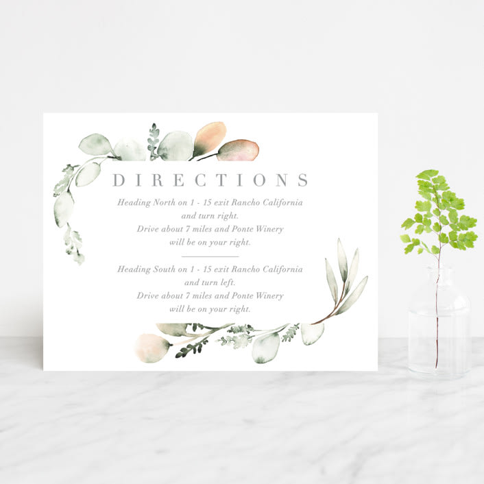 "Romantic Eucalyptus" - Direction Cards in Sage by Petra Kern - Front