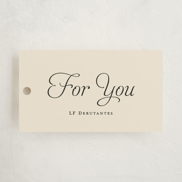 "Calling Card" - Debutante Party Favor Tags in Cream by Ani Somi - Front
