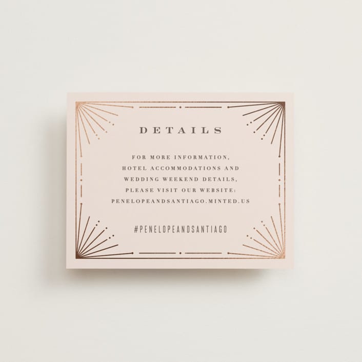 "Art Deco Border" - Direction Cards in Blush by Hooray Creative - Front