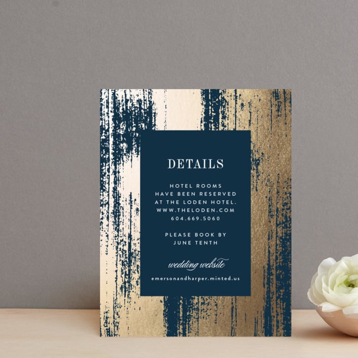 "Gold Leaf" - Direction Cards in Indigo by Kelly Schmidt - Front