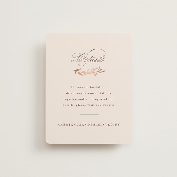 "Autumnal Arch" - Direction Cards in Blush by Hooray Creative - Front