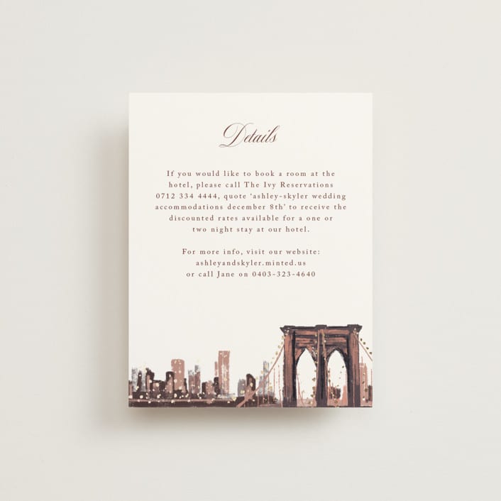 "Brooklyn Bridge" - Direction Cards in Chiffon by Cass Loh - Front