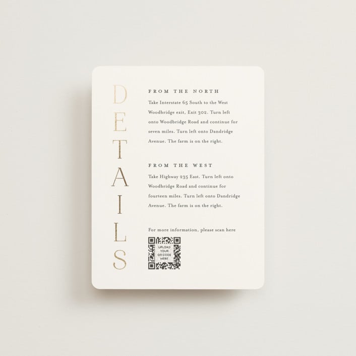 "Initialed" - Direction Cards in Chantilly by Jessica Williams - Front