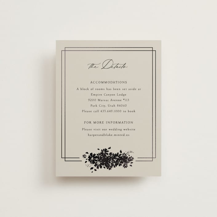 "Bouquet Toss" - Direction Cards in Smoke by Robert and Stella - Front